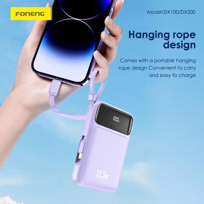 Power Bank DX100 10 000 mAh avec 2 câbles intégrés (22,5 W)