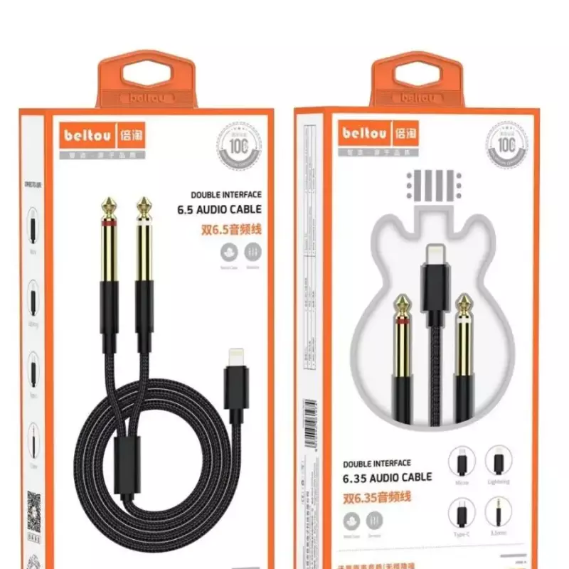 T5 CABLE LIGHTNING TO  JACK  6,5mm