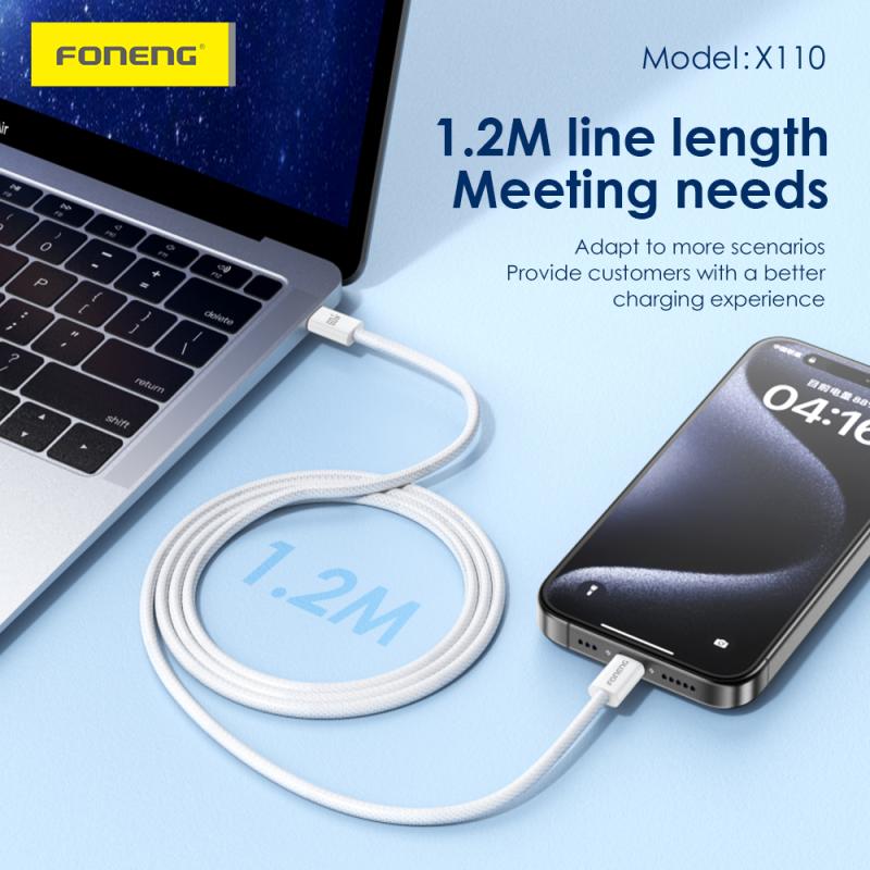 USB Cable Tressé  X110 Foneng 1,2M (60W)